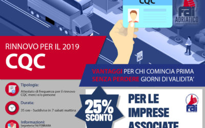 RINNOVO CQC 2019 – SCONTO 25%